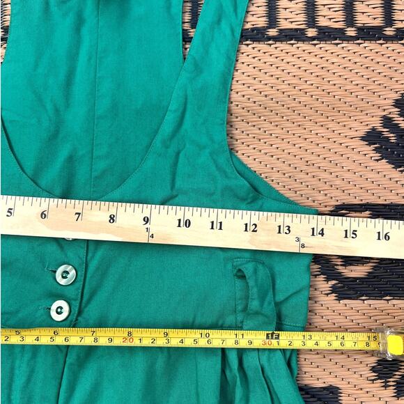 Express | Vintage 90s Sleeveless Romper Shorts Kelly Green Size Small - Picture 6 of 7